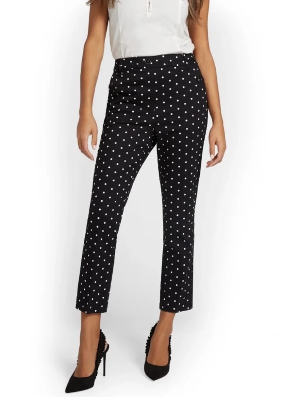 NWT NEW YORK & COMPANY PULL-ON POLKA DOT PANTS